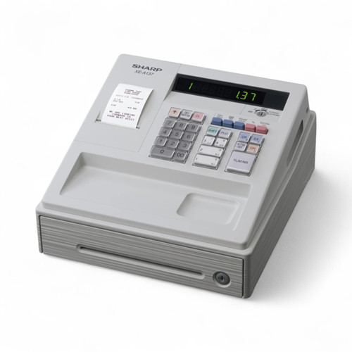 Sharp XEA137W Cash Register, product shown on a white background, balanced, centred square layout