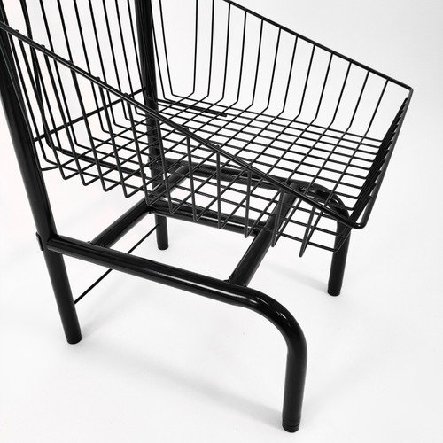 3 Tier Black Wire Basket Stand–Freestanding Display Rack for Bread,Snacks & More