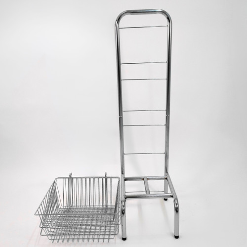 3 Tier Chrome Wire Basket Stand, full-height product view against a light background, gallery image 6 of 9