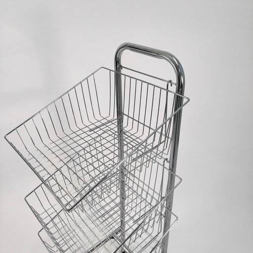 3 Tier Chrome Wire Basket Stand, product shown against a light background