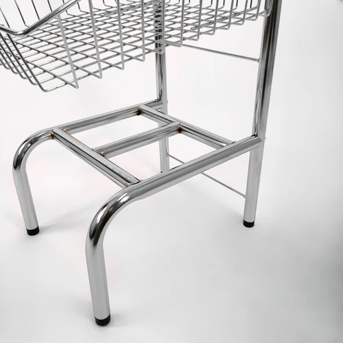 5 Tier Chrome Wire Basket Stand, close product view against a light background