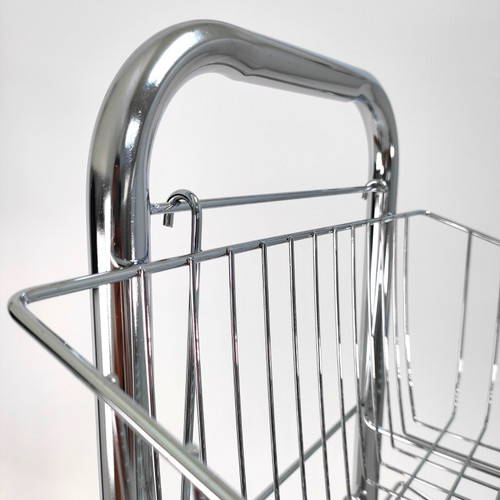 5 Tier Chrome Wire Basket Stand–Freestanding Display Rack for Bread,Snacks & More