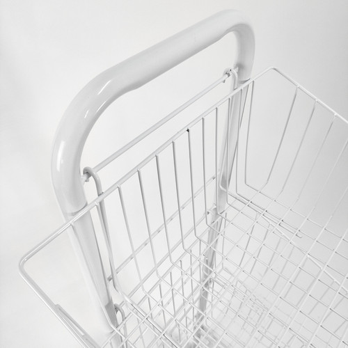 5 Tier White Wire Basket Stand–Freestanding Display Rack for Bread,Snacks & More