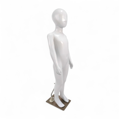 Child Mannequin 110cm – Matt White Egg Head Display Model with Metal Base