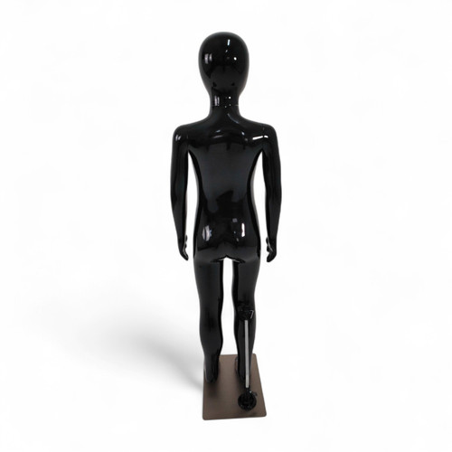 Child Mannequin 110cm – Gloss Black Full Body Display with Metal Base
