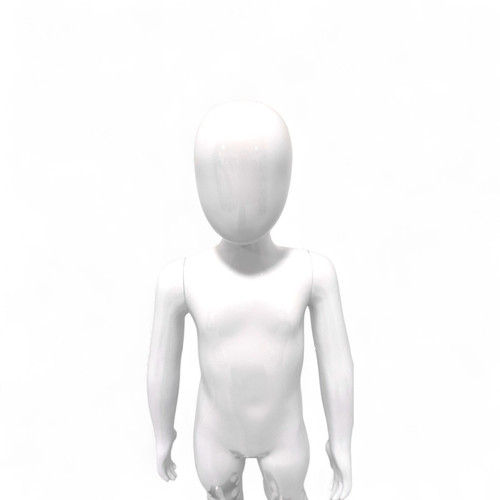 Child’s Gloss White Egg Head Mannequin 87cm, full-height product view on a white background, gallery image 5 of 8