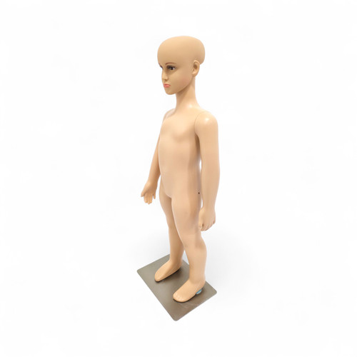Realistic Full Body Adjustable Child Mannequin, full-height product view on a white background, open, centred square layout