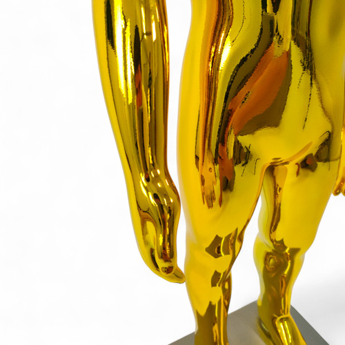 Gold Full Body Adjustable Child Mannequin, product shown against a coloured background