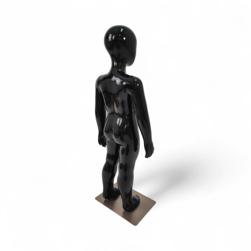 Glossy Black Realistic Adjustable Child Mannequin – Full Body Display 87cm