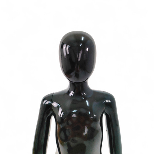 Glossy Black Realistic Adjustable Child Mannequin – Full Body Display 87cm