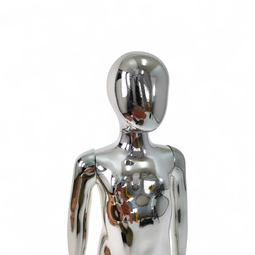 Chrome Finish Adjustable Child Mannequin – Full Body Realistic Display 87cm