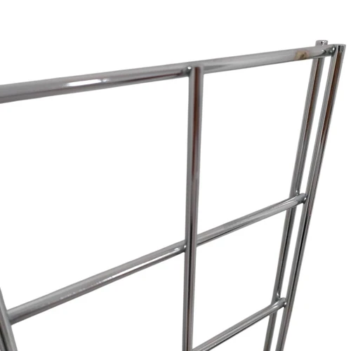 7ft Gridwall Mesh Panel Display Retail Shop Wall/Floor Chrome Stand, product shown against a coloured background