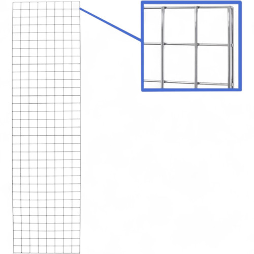 8ft Gridwall Mesh Panel Display Retail Shop Wall/Floor Chrome Stand