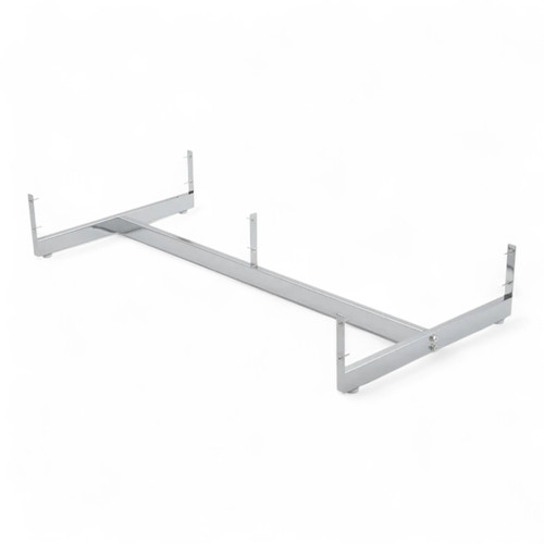 Chrome Gondola Base for Grid Mesh Panels – Freestanding 360° Retail Display