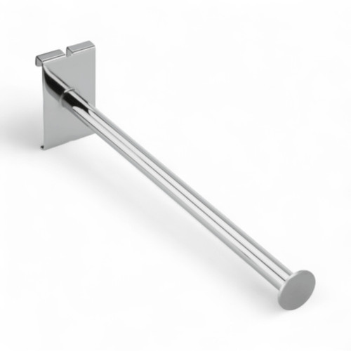 Forward Arm with Round End for Grid Mesh Panels – 12" Chrome Display Bar