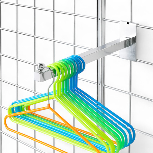 Forward Display Arm for Grid Mesh Panels – 300mm Chrome Arm with Ball Stop