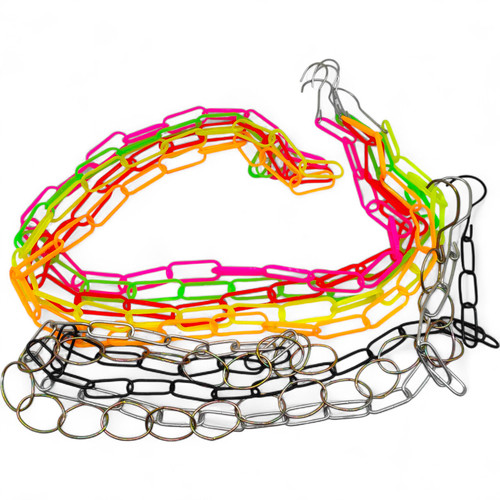Clothing Display Set Plastic Chain Iron Hooks Market Stall Shop Hanger Rack, close product view on a white background, gallery image 7 of 17