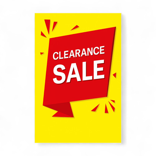 Clearance Sale A1 Poster Retail Window Sign, printed product shown on a white background, evenly lit product image
