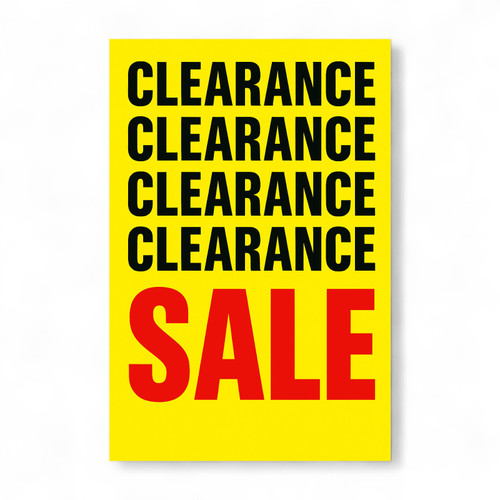 Clearance Sale A1 Poster Bold Sale Retail Sign, printed product shown on a white background, evenly lit product image
