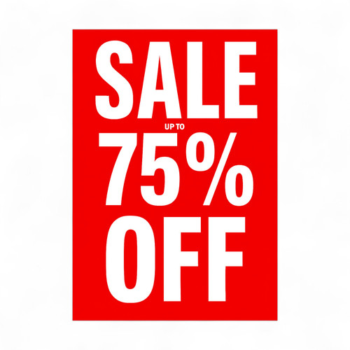 SALE Up to 75% Off Red A1 Poster – Large Retail Sign, Bold, Durable, Easy Hang