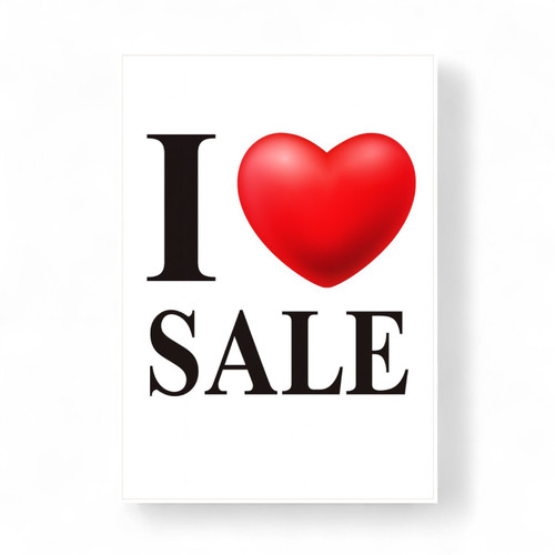 I Love Sale A1 Poster, printed product shown on a white background, full-height product photograph