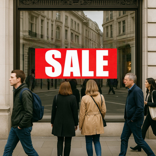 SALE Poster 120x40cm – Horizontal Red Retail Sign, Large, Durable, Easy Hang