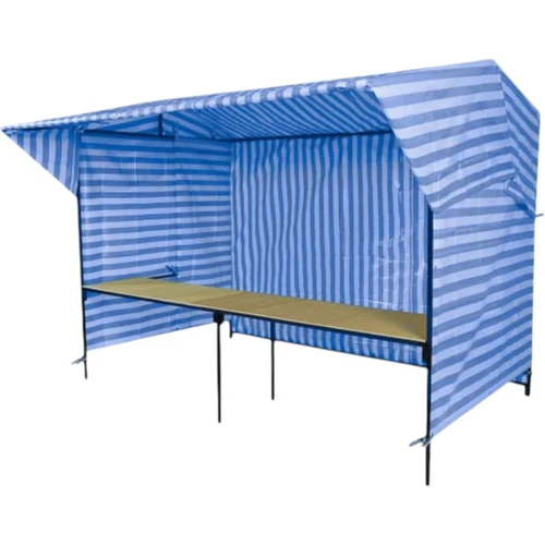 Blue White Striped Tarpaulin 170GSM, close product view on a white background, tight, centred square layout