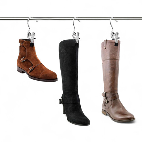 Single Clip Metal Hangers Chrome Hook Clips for Shoes Towels Socks-100 pieces