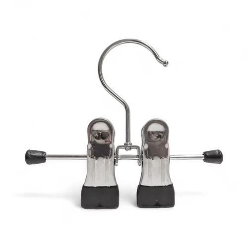 12cm Metal Hanger with 2 Adjustable Clips Chrome Finish Box of 100 Multi-Purpose, product shown on a white background, balanced, centred square layout