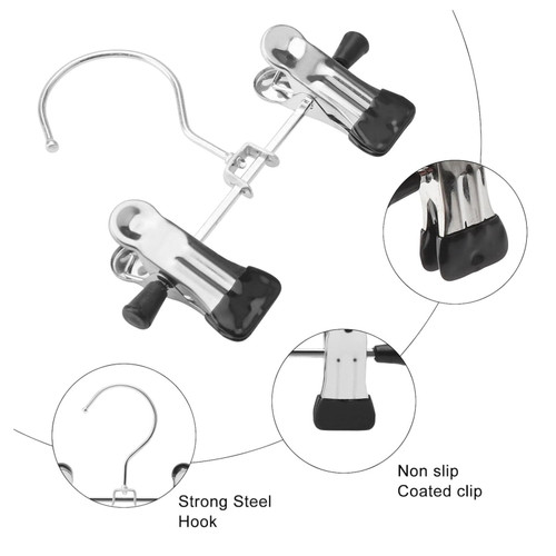 12cm Metal Hanger with 2 Adjustable Clips Chrome Finish Box of 100 Multi-Purpose