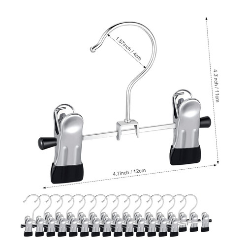 12cm Metal Hanger with 2 Adjustable Clips Chrome Finish Box of 100 Multi-Purpose