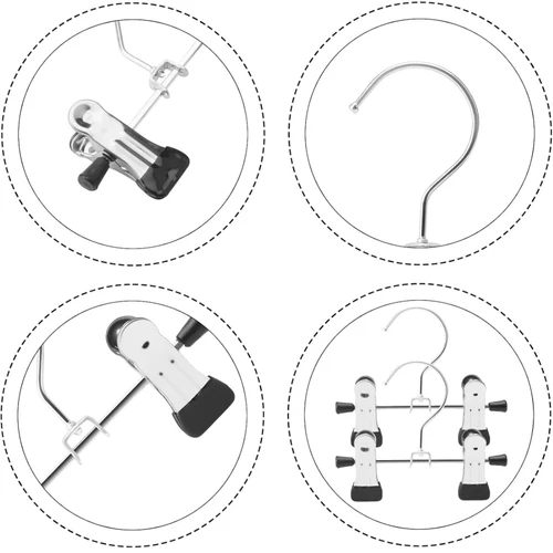 12cm Metal Hanger with 2 Adjustable Clips Chrome Finish Box of 100 Multi-Purpose, close product view on a white background