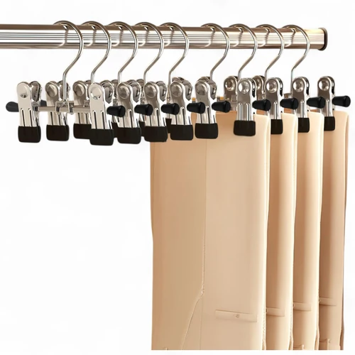 12cm Metal Hanger with 2 Adjustable Clips Chrome Finish Box of 100 Multi-Purpose, product shown against a coloured background