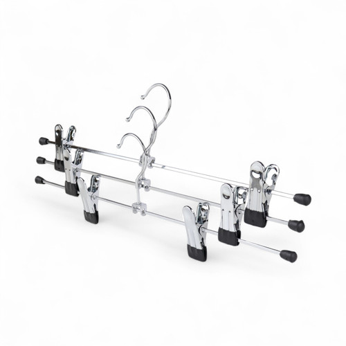 30cm Metal Hanger with 2 Adjustable Clips Chrome Finish Box of 100 Multi-Purpose, product shown on a white background, gallery image 7 of 10