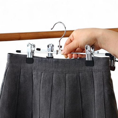 30cm Metal Hanger with 2 Adjustable Clips Chrome Finish Box of 100 Multi-Purpose, product shown against a coloured background