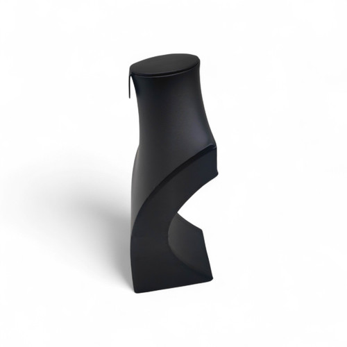 Black Leatherette Necklace Bust Display Stand for Jewellery Shop or Home Use, product shown on a white background, balanced, left-balanced square layout
