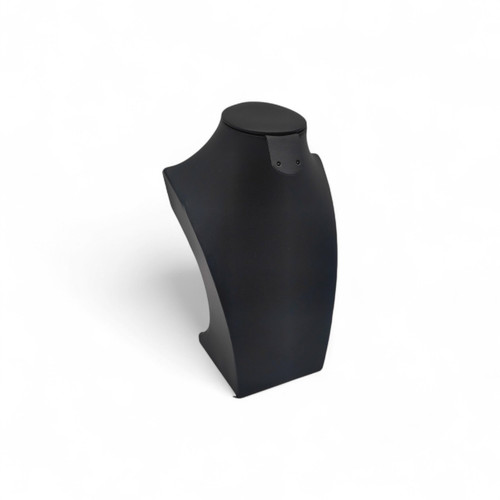 Black Leatherette Necklace Bust Display Stand for Jewellery Shop or Home Use, product shown on a white background, gallery image 13 of 18