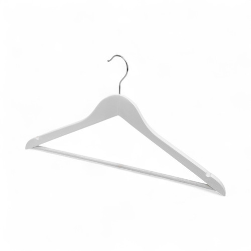 Wooden Clothes Hangers with Bar & Notches 44.5cm Adult Wardrobe, product shown on a white background, gallery image 10 of 22