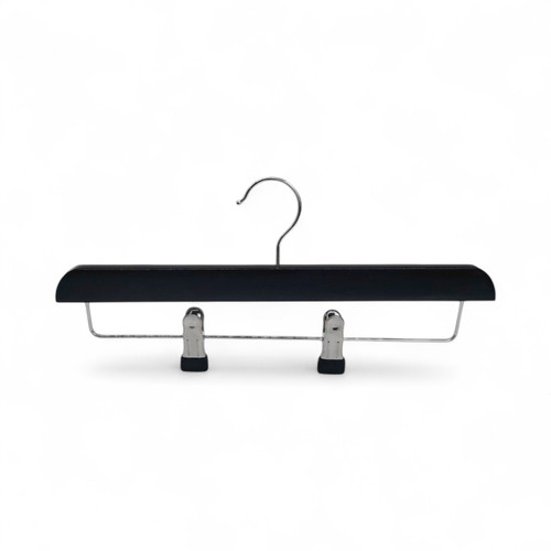 Natural Wooden Trouser Skirt Clip Hanger 36cm with Adjustable Chrome Clips