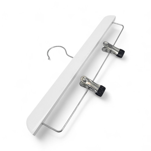 Natural Wooden Trouser Skirt Clip Hanger 36cm with Adjustable Chrome Clips