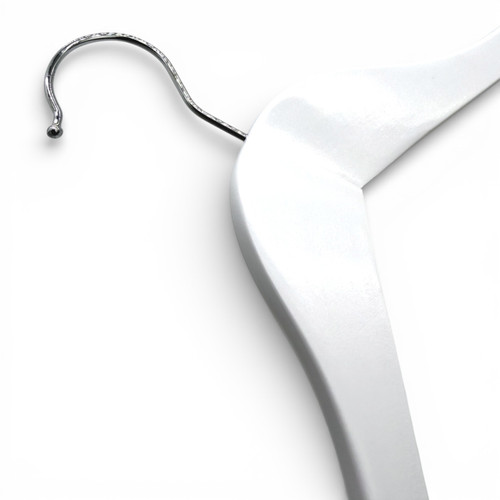 Wooden Coat Hanger 44.5cm with Clips & Notches for Suits Jackets Skirts