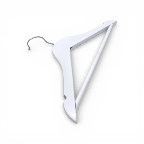 White Wooden Children’s Hanger 32cm with Bar & Notches for Clothes Storage, standard product photograph