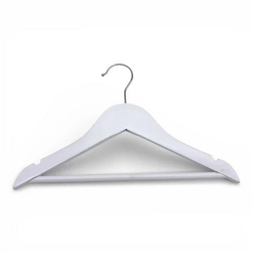 White Wooden Children’s Hanger 32cm with Bar & Notches for Clothes Storage, gallery image 8 of 25