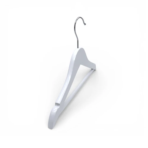 White Wooden Children’s Hanger 32cm with Bar & Notches for Clothes Storage, gallery image 7 of 25