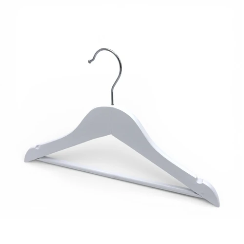 White Wooden Children’s Hanger 32cm with Bar & Notches for Clothes Storage, gallery image 9 of 25