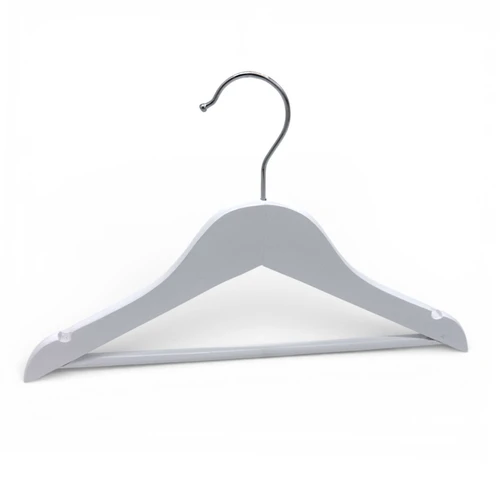 White Wooden Children’s Hanger 32cm with Bar & Notches for Clothes Storage, gallery image 10 of 25
