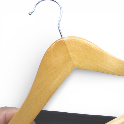 Wooden Children’s Hanger 32cm with Bar & Notches for Clothes Storage