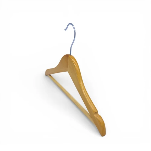 Wooden Children’s Hanger 32cm with Bar & Notches for Clothes Storage, full-height product photograph