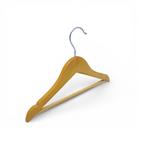 Wooden Children’s Hanger 32cm with Bar & Notches for Clothes Storage