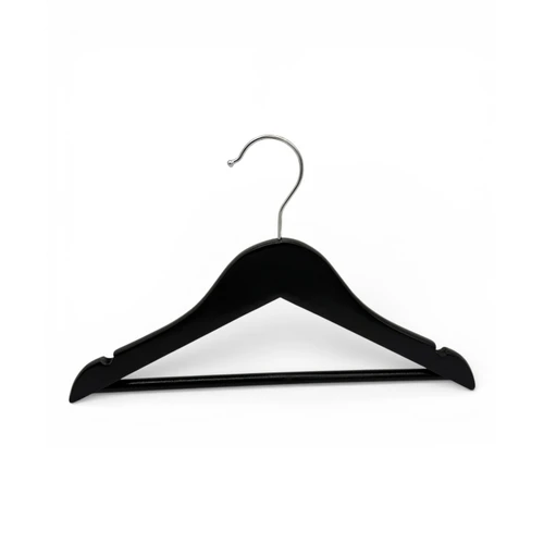 Wooden Children’s Hanger 30.5cm with Bar & Notches for Clothes Storage, product shown on a white background, brightly lit product image
